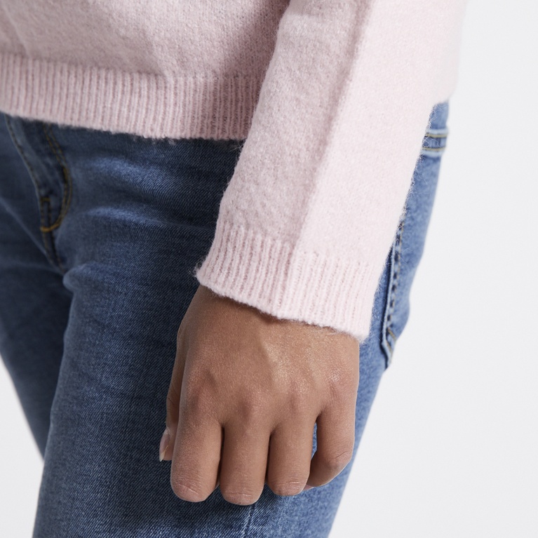 Basic knit sweater "Signe star" Soft Pink